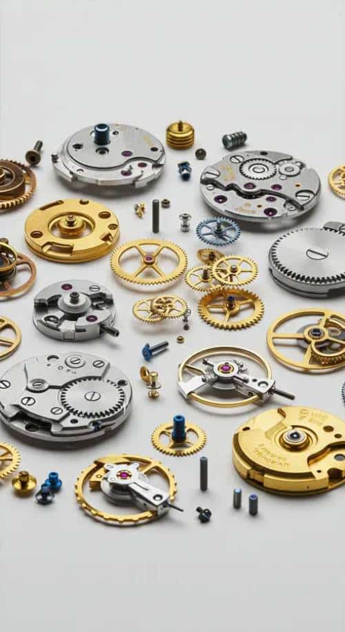mechanical watch components breakdown diagram
